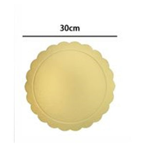 Trade Shop - Set 2 Pz Base Per Torta Rotonda Piatto Sottotorta Dorato 30 Cm Con Bordino 31164         