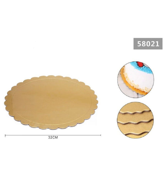 Set 2 Pz Base Per Torta Rotonda Piatto Sottotorta Dorato 32 Cm Con Bordino 58021         