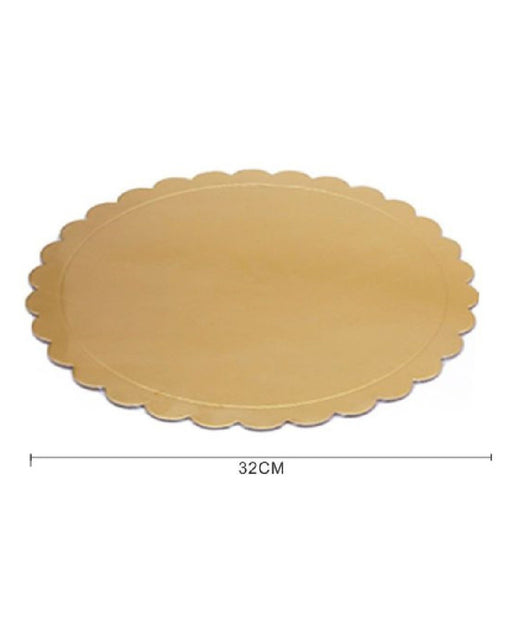 Set 2 Pz Base Per Torta Rotonda Piatto Sottotorta Dorato 32 Cm Con Bordino 58021         