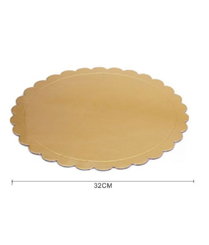 Set 2 Pz Base Per Torta Rotonda Piatto Sottotorta Dorato 32 Cm Con Bordino 58021         