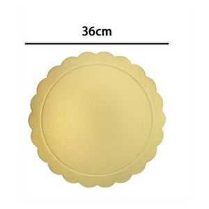 Trade Shop - Set 2 Pz Base Per Torta Rotonda Piatto Sottotorta Dorato 36 Cm Con Bordino 31167         