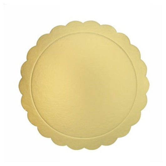 Trade Shop - Set 2 Pz Base Per Torta Rotonda Piatto Sottotorta Dorato 38 Cm Con Bordino 31168         