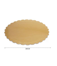Set 2 Pz Base Per Torta Rotonda Piatto Sottotorta Dorato 38cm Con Bordino 58023         