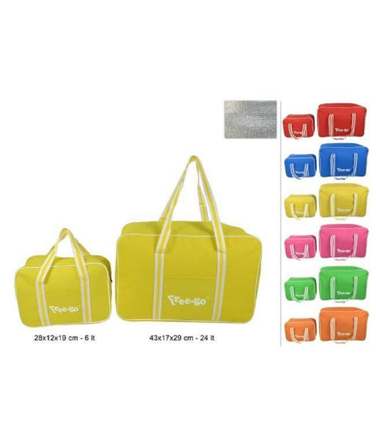 Set 2 Pz Borse Termiche 24 Lt + 6 Lt Borsa Frigo Colorata Mare Campeggio Picnic         