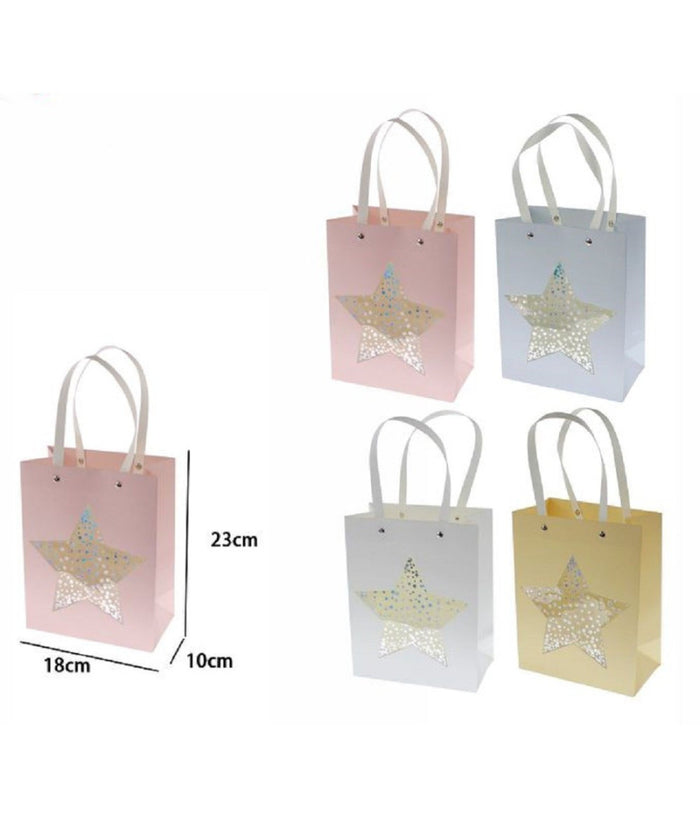 Set 2 Pz Buste Borsa Da Regalo Con Stella 23 X 18 X 10cm 69938 Varie Colorazioni         