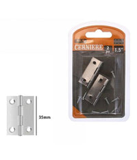 Set 2 Pz Cerniere Per Porte Mobili Armadi Sportelli Ante 35 Mm Silver Viti 69031         