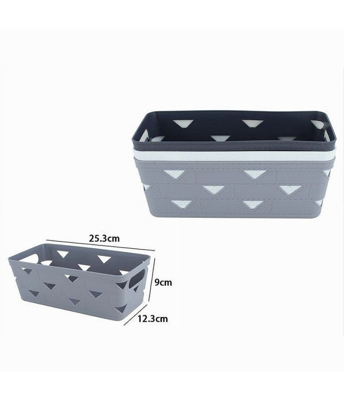 Set 2 Pz Cestino Porta Tutto Oggetti Organizer Rettangolare 25.3x12.3x9 Cm 10714         