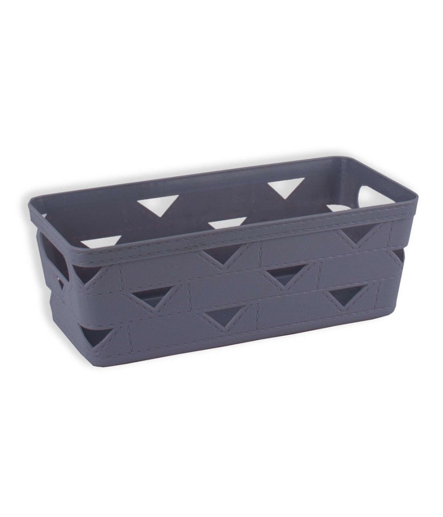 Set 2 Pz Cestino Porta Tutto Oggetti Organizer Rettangolare 25.3x12.3x9 Cm 10714         