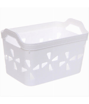 Set 2 Pz Cesto Portaoggetti Cestino Porta Tutto Con Maniglie 18,5x12x12 Cm 10723         