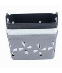 Set 2 Pz Cesto Portaoggetti Cestino Porta Tutto Con Maniglie 18,5x12x12 Cm 10723         