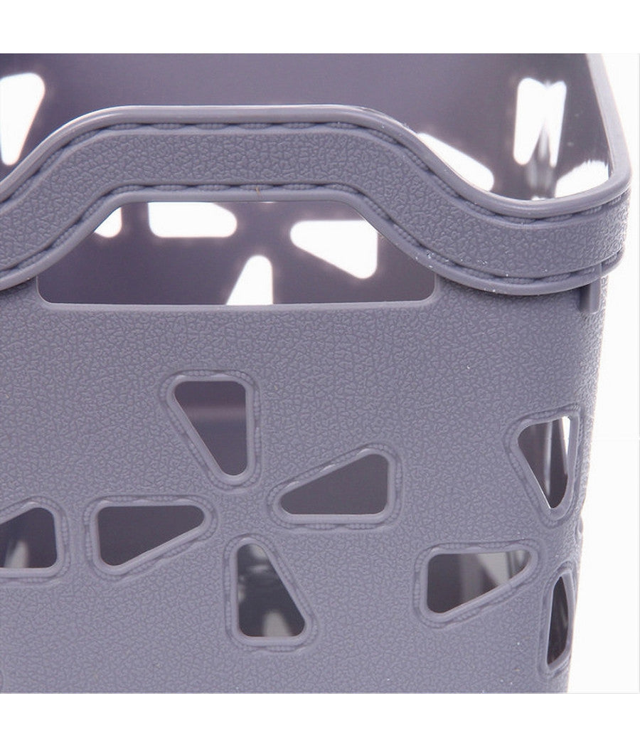 Set 2 Pz Cesto Portaoggetti Cestino Porta Tutto Con Maniglie 18,5x12x12 Cm 10723         