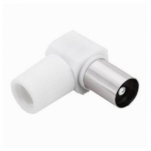 Set 2 Pz Connettore Antenna Adattatore Maschio Per Cavo Tv Ad Angolo Retto C-087         