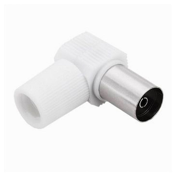 Set 2 Pz Connettore Antenna Tv Angolato 90° Femmina Adattatore Per Cavo Tv C-088         