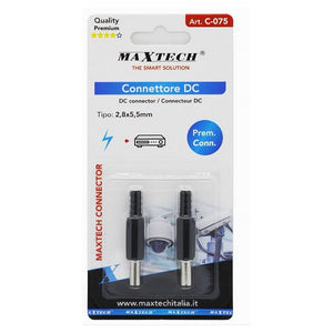 Set 2 Pz Connettore Dc 2,8x5,5mm Alimentazione Spina Dritto Per Telecamera C-075         
