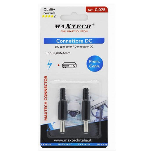 Set 2 Pz Connettore Dc 2,8x5,5mm Alimentazione Spina Dritto Per Telecamera C-075         