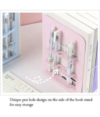 Set 2 Pz Fermalibri In Metallo Con Portapenne Regolabili Libri Supporto Libreria         