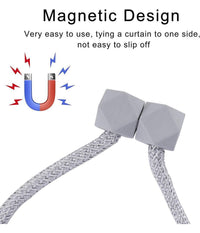 Set 2 Pz Fermatende Magnetici Per Tenda Moderno Fibbia Intrecciata Colore Grigio         