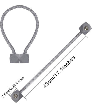 Set 2 Pz Fermatende Magnetici Per Tenda Moderno Fibbia Intrecciata Colore Grigio         