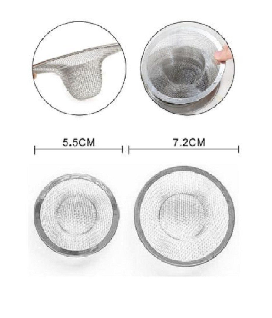 Set 2 Pz Filtro Filtri Per Lavello à¸ 7.2/5,5cm Per Cucina Bagno In Acciaio 50052         