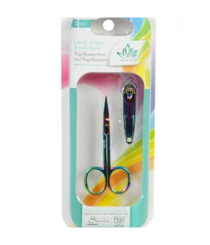 Set 2 Pz. Forbici E Tagliaunghie In Acciaio Manicure Cura Delle Mani Forbicine         