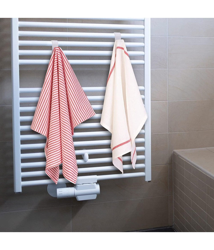 Set 2 Pz Ganci Per Termoarredo Bagno Appendini Portasciugamani Radiatore 87004         