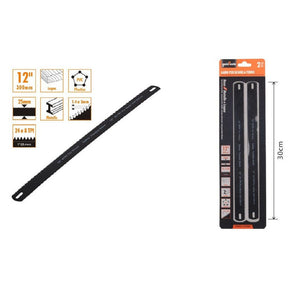 Trade Shop - Set 2 Pz Lame Per Seghe Seghetto A Ferro 30cm Ricambi Lama 12" Legna Pvc 90185 -