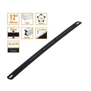 Trade Shop - Set 2 Pz Lame Per Seghe Seghetto A Ferro 30cm Ricambi Lama 12" Legna Pvc 90185 -