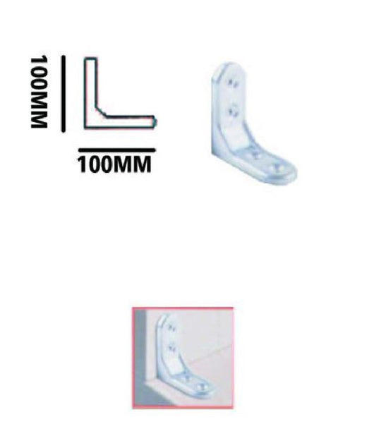 Set 2 Pz Lastrina Ad Angolo 100mm Sostegno Staffa Angolare Con Viti Mobili 91214         