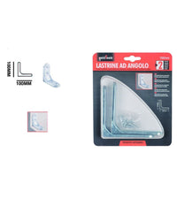 Set 2 Pz Lastrina Ad Angolo 100mm Sostegno Staffa Angolare Con Viti Mobili 91214         
