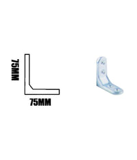 Set 2 Pz Lastrina Ad Angolo 75 Mm Sostegno Staffa Angolare Con Viti Mobili 91213         