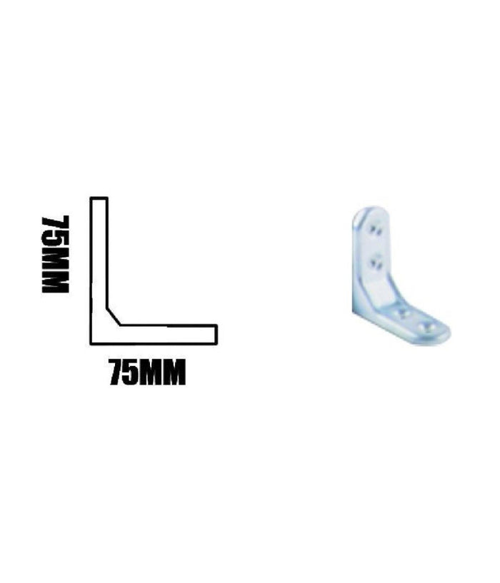 Set 2 Pz Lastrina Ad Angolo 75 Mm Sostegno Staffa Angolare Con Viti Mobili 91213         