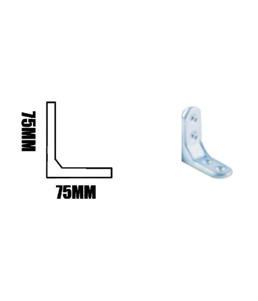 Set 2 Pz Lastrina Ad Angolo 75 Mm Sostegno Staffa Angolare Con Viti Mobili 91213         