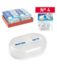 Set 2 Pz Porta Pillole Portapastiglie 2 Scomparti Dosi Giornalieri Ovale 12174it         