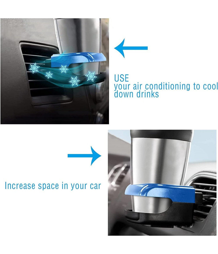 Set 2 Pz Portabottiglie Universale Bevande Ganci Bocchette Aria Per Auto Camion         