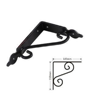 Set 2 Pz Reggimensola Supporto Staffa Angoliere Fantasia 145x110mm Nera 91276         