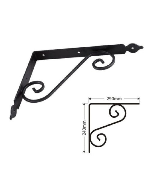 Set 2 Pz Reggimensola Supporto Staffa Angoliere Fantasia 290x240cm Nera 91279         