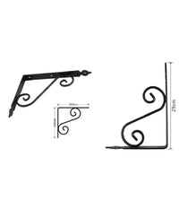 Set 2 Pz Reggimensola Supporto Staffa Angoliere Fantasia 290x240cm Nera 91279         