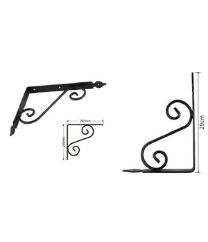 Set 2 Pz Reggimensola Supporto Staffa Angoliere Fantasia 290x240cm Nera 91279         