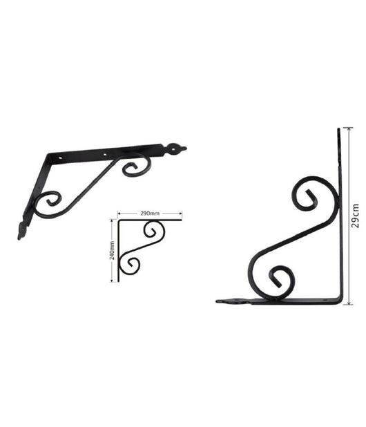 Set 2 Pz Reggimensola Supporto Staffa Angoliere Fantasia 290x240cm Nera 91279         