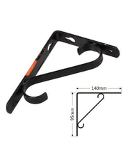 Set 2 Pz Reggimensola Supporto Staffa Angoliere Rinforzo 140 X 95 Mm Nera 91284         