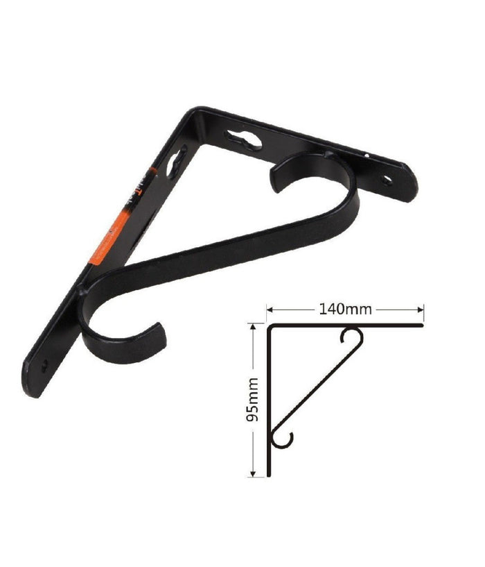 Set 2 Pz Reggimensola Supporto Staffa Angoliere Rinforzo 140 X 95 Mm Nera 91284         