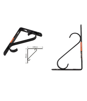 Set 2 Pz Reggimensola Supporto Staffa Angoliere Rinforzo 140 X 95 Mm Nera 91284         