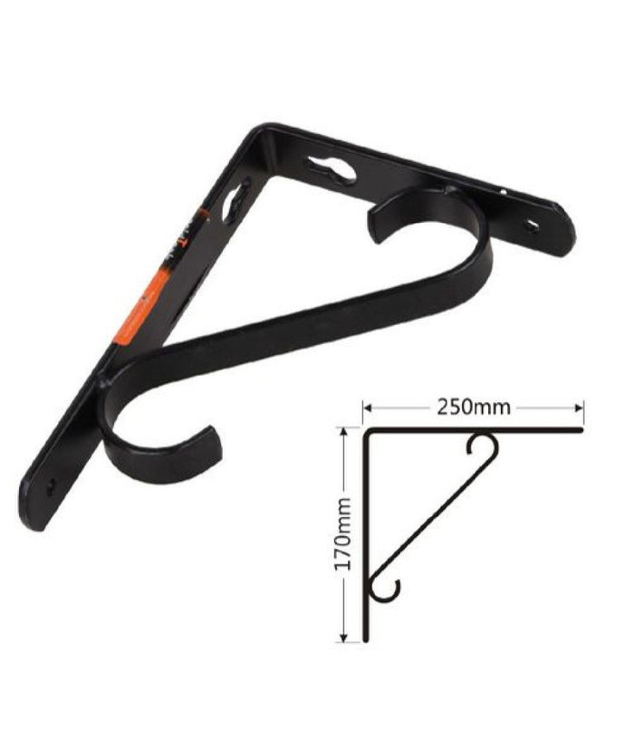 Set 2 Pz Reggimensola Supporto Staffa Angoliere Rinforzo 250 X 170 Mm Nera 91286         