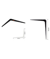 Set 2 Pz Reggimensola Supporto Staffa Triangolo Mensola Metallo 35 Cm Nero 91274         