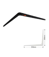 Set 2 Pz Reggimensola Supporto Staffa Triangolo Mensola Metallo 35 Cm Nero 91274         