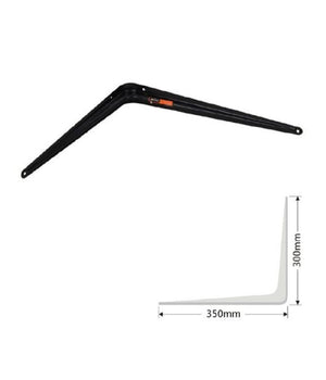 Set 2 Pz Reggimensola Supporto Staffa Triangolo Mensola Metallo 35 Cm Nero 91274         