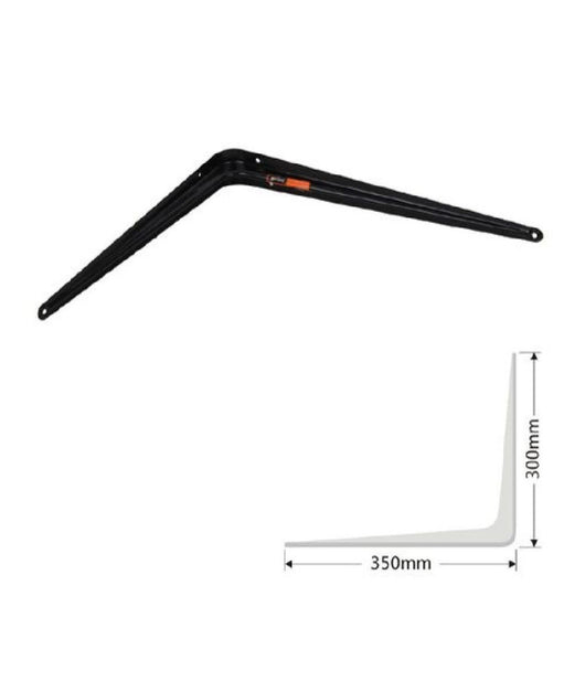 Set 2 Pz Reggimensola Supporto Staffa Triangolo Mensola Metallo 35 Cm Nero 91274         