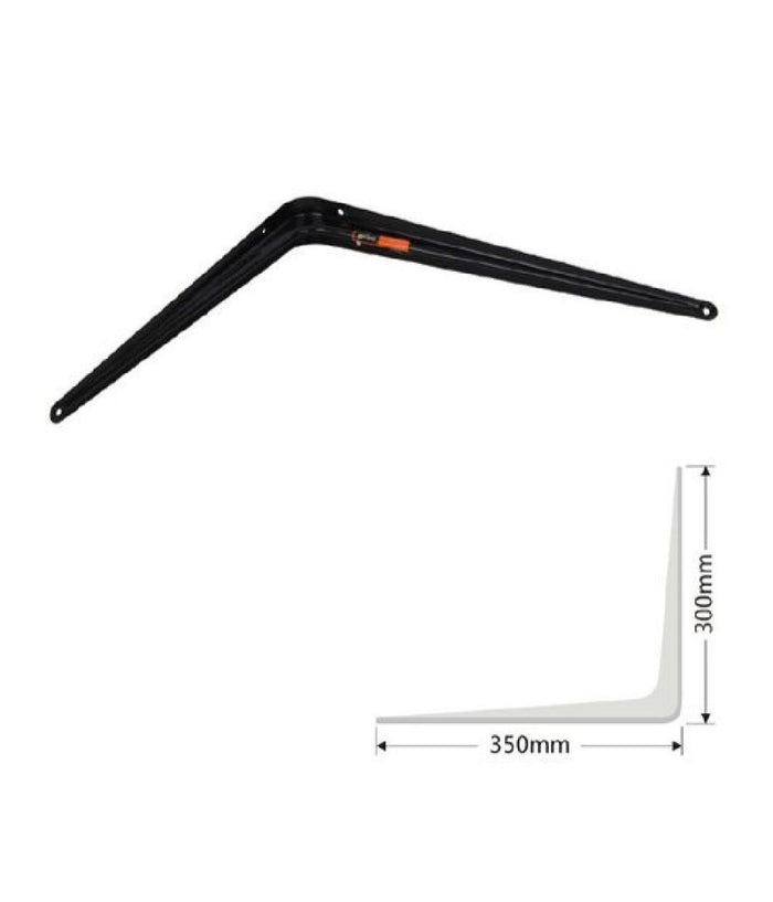 Set 2 Pz Reggimensola Supporto Staffa Triangolo Mensola Metallo 35 Cm Nero 91274         