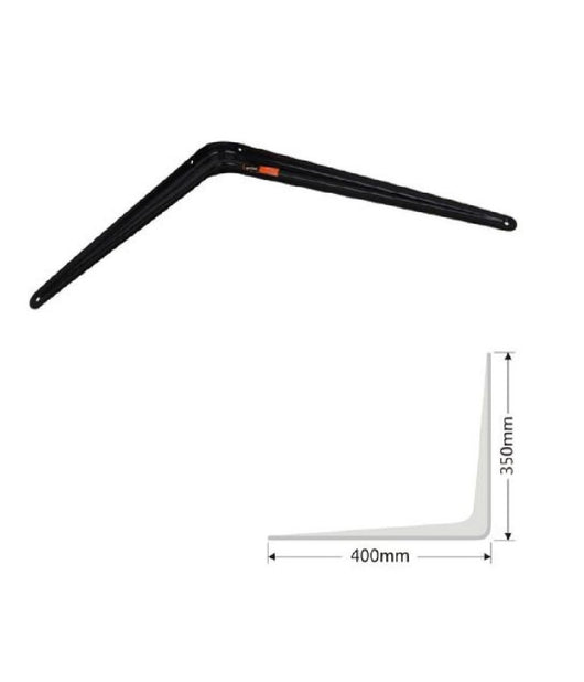 Set 2 Pz Reggimensola Supporto Staffa Triangolo Mensola Metallo 40 Cm Nero 91275         