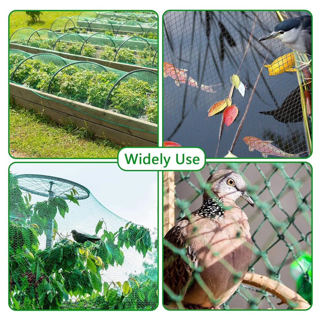 Trade Shop - Set 2 Pz Rete Anti Animali Maglia 1x10 Mt Verde Scuro Protezione Piante Orto 134616 -